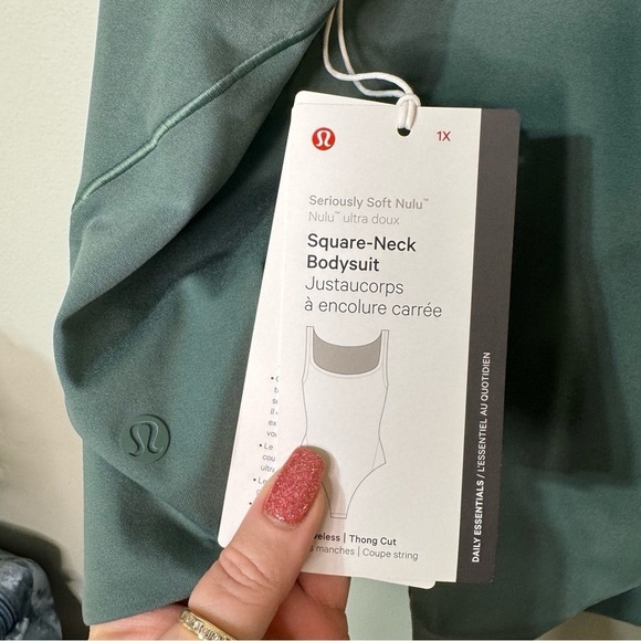 Lululemon Wundermost Square Neck Nulu Bodysuit Sleeveless Forest Green 1X NWT - Picture 9 of 10
